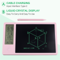 Multifunctional Electronic Desk Calendar LCD Handwriting Board with Alarm Clock Humidity Temperature LCD Message Board,C. 