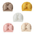 Sweet Bowknot Baby Hat Turban Soft Newborn Baby Girls Indian Cap Solid Color Infant Boys Cap Beanies Headwrap. 
