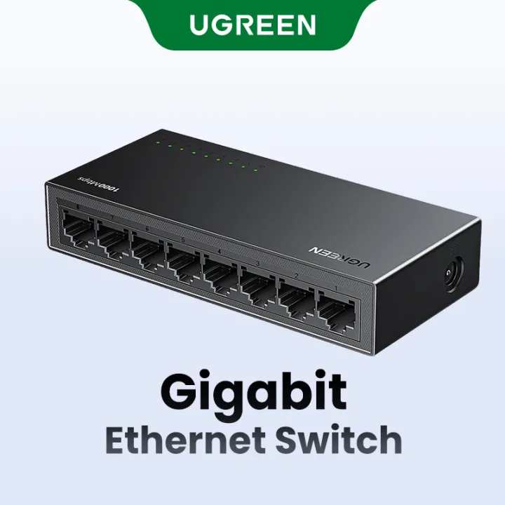 UGREEN Ethernet Switch 1000Mbps Mini Network Expension 5/8 Ports All Gigabit for Router Lan Hub Full/Half Duplex Plug and Play
