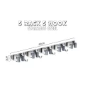 BROOM / MOP HANGER - 5 CLAW 5 HOOK  #304 STAINLESS STEEL HEAVY DUTY CLEANING TOOLS HOLDER. 