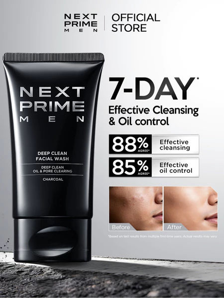 NEXTPRIME Deep Clean Facial Wash (100g) – Oil Control / acne / cleanser / face wash / pencuci muka / next prime men 1pcs (From Malaysia)