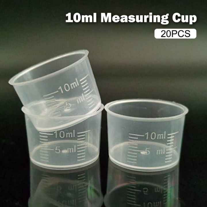 【ZOSR】Blowing 20Pcs 10ml Measuring Cup Clear Disposable Liquid Volumetric Measurement Cup