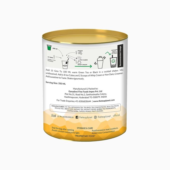 The%20Tea%20Planet%20-%20Passion%20Fruit%20Bubble%20Tea%20Mix%20%7CMake%20Bubble%20Tea%20Drinks%20at%20Home%7C%20Just%20Add%20Green%20Tea/Water/Dairy/Non%20Dairy%20%7CSuperior%20Ingredients,%20100%25%20Vegetarian%7C(250gm%20-%20Pack%20of%201)%20FROM%20INDIA%20(SAM)%20-%20Image%202
