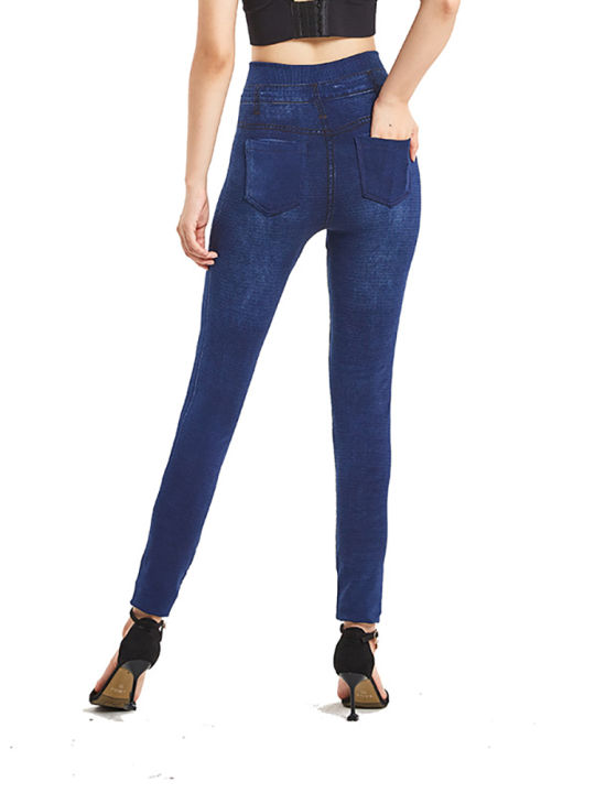 VISNXGI%20Stretchy%20Solid%20Color%20Plus%20Size%20Jeggings%20Fashion%20False%20Jeans%20Women%20Tight%20Seamless%20Pocket%20Leggings%20Soft%20Pencil%20Pants%20-%20Image%205