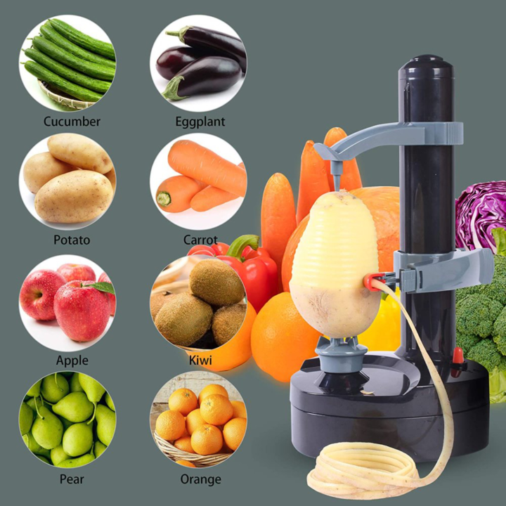 Rotating Fruit Cutter Electric Potato Peeler Automatic Rotating Fruit & Vegetable Cutter ...