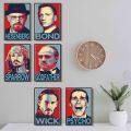 A4 size Framed Wall posters Movie Characters Aesthetic Celebrity Breaking Bad John Wick God father James Bond Jack Sparrow Phycho Wall posters wall decorations. 