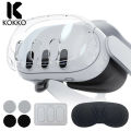 KOKKO Protective Cover Set Handle Controller Protective Caps VR Headset Skin Face Cover Lens Tempered Film Compatible For Meta Quest 3 VR Accessories. 
