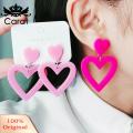 Carat Pendant Earrings 1 Pair Hollow-out Love Heart Dangle Earrings Fashion Candy-col d Acrylic Lightweight Double Heart Drop Earrings Valentine's Day Mother's Day Jewelry Gift Heart Earrings. 