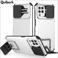 Quiberk for Samsung Galaxy M32 4G / A22 4G Phone Case Slide Camera Cover Kickstand Hard Shockproof Armor Back Casing. 