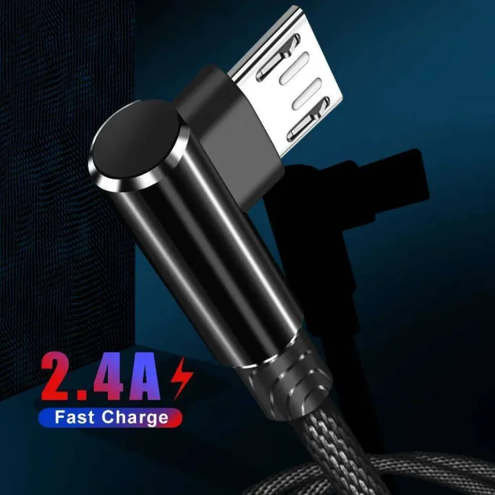 OLAF%201/2/3m%20L%20Shaped%20Connector%20Nylon%20Braided%20Micro%20USB%20Cable%20fast%20Charging%20Cord%20Charger%20Wire%20Line%20-%20Image%203