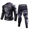 【5】 Boxing Set Men Sport Rashguard Jitsu Bjj Rash Guard KickBoxing Sets Muay Thai Jersey MMA Fightwear. 