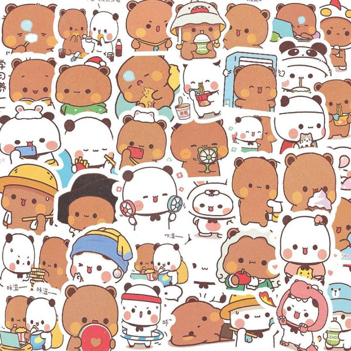 65Pcs%20Bubu%20And%20Dudu%20Stickers%20Cute%20Bear%20Couple%20DIY%20Toy%20Doodles%20Decal%20Phone%20Case%20Scrapbook%20Waterproof%20Decoration%20-%20Image%203