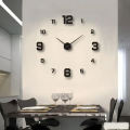 【Fast Delivery 1-4 day】Large Wall Clocks 3D DIY Quartz Clock Acrylic Mirror Stickers For Home Living Room Office Wall Decoration Hanging Horloge Watch 40x40. 