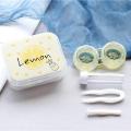 Contact Lens Case For Women Girl Fruit Pattern Lens Container Holder Storage Box Travel Kit Cute Contact Lenses Case. 