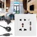 USB Wall Socket Universal Wall Socket Panel With 2 USB Port Plug Charger AC 110-250V 13A. 
