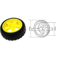 Smart Car Robot Plastic Tire Tyre Wheel for DC 3 - 6 V Gear Motor Car Tire Wheel only. 