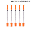 5Pcs 0.3/0.5/1ML Disposable Plastic Veterinary Syringe Orange Cap Sterile Insulin Syringe With Needles For Pet Farm Animal JINGHONG. 