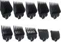 WELURE 10Pcs Clipper Guards Set Replacement for Limural K11S/ Novah HCL-001/ Surker K7S/K9C/K9S 1/16 to 1 - Black. 