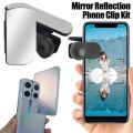 Outdoor Selfie Reflection Phones Clip Kit Universal Smartphone Camera Mirror Reflection Clamps Compatible with iPhone Samsung Xiaomi Huawei. 