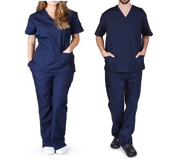 Unisex Women Men Hospital Medical Scrubs Doctor Uniform Kit Workwear  Scrub 2Pcs Suit