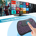 Backlit Mini Wireless Keyboard with Touchpad Mouse Combo QWERTY Keypad,Rechargeable Handheld Keyboard Remote for Smart TV,Android TV Box,Xbox,Raspberry Pi,PC. 