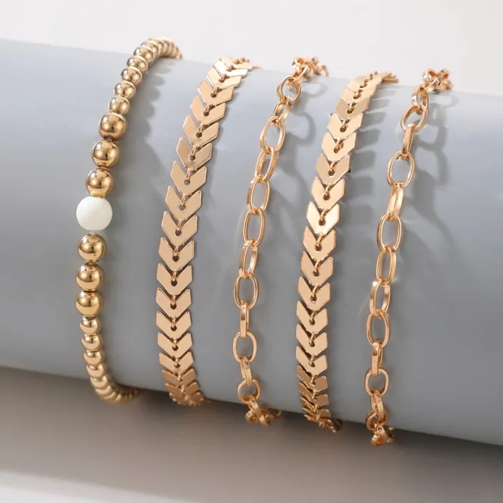 5pcs/sets%20Bohemian%20Leaf%20Gold%20Bracelets%20for%20Women%20Charms%20Beaded%20Chain%20Adjustable%20Jewelry%20Accessories%20%2015774%20-%20Image%207