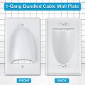 Single Gang Bundled Cable Wall Plate 1-Gang Recessed Low Voltage Cable Plate with Mounting Bracket (2-Pack, White). 
