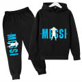 Children's Hoodie Set Plus Sweatshirt Pants Sports 2-piece Set for Boys and Girls Messi Printed Children's Clothing Baby Clothes. 