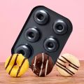 Food Carbon Steel Doughnut Mould 6 Cavities Non-Stick Safe Stainless Steel Donut Baking Pan Mini Cake Pan Doughnut Pan. 