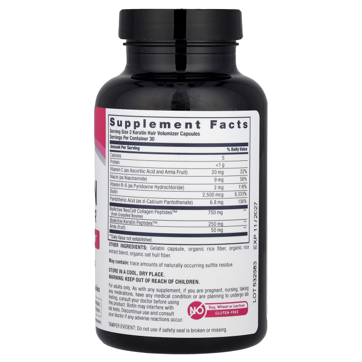 Neocell%20Keratin%20Hair%20Volumizer%20+%20Collagen%20peptides,%2060%20Capsules%20-%20Image%202