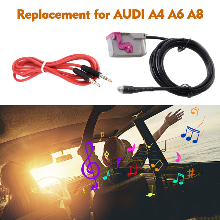 Car RNSE Headunit AUX Adapter with 3.5mm Jack RNS-E AUX-IN Cable Replacement for AUDI A4 A6 A8