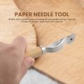 1pc Wood Handle Overneedle Wheel needle Spacing Perforating Tool. 