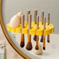 Cosmetic brush rack bathroom storage rack multifunctional beauty brush drying rack hanging toothbrush toothpaste finishing rack. 