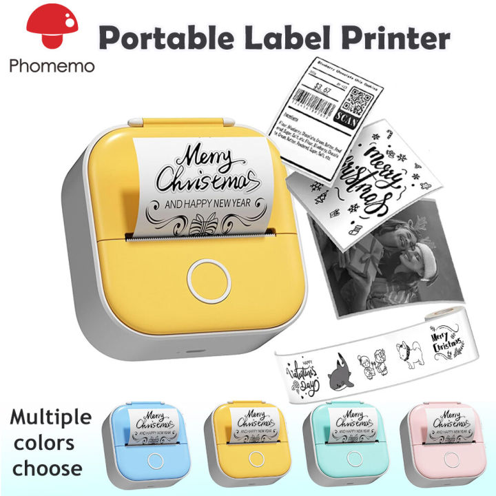 Phomemo T02 Portable Thermal Label Printer,Mini Wireless Bluetooth Pocket Photo Printer,Great For Picture,Study Notes,Barcode,Logo,To-do List,DIY Sticker