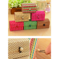 Creative Bamboo Wooden Curtain Storage Box Vintage Simple Ring Earrings Jewelry Storage Case Organizer Utility Box Accessories. 