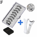 d8 Magnetic Natural Mink Roll 5 Pairs Magnet Tweezers with 3D Hair Curler Extension Makeup Lash Curler Professional Clip Q7. 
