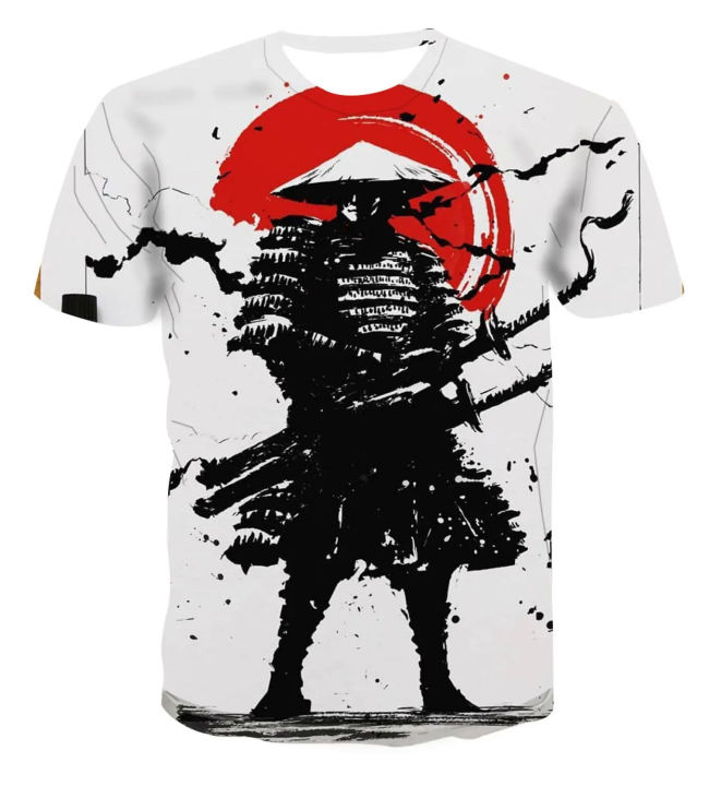 Japanese samurai 3D print T-shirts for men fashion o-neck short sleeve men's T shirt Harajuku hip hop streetwear Ninja tees tops