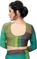 Color Block Fashion Soft Cotton Silk Saree with Blouse - (Olive Green) for Girls and Womens. 