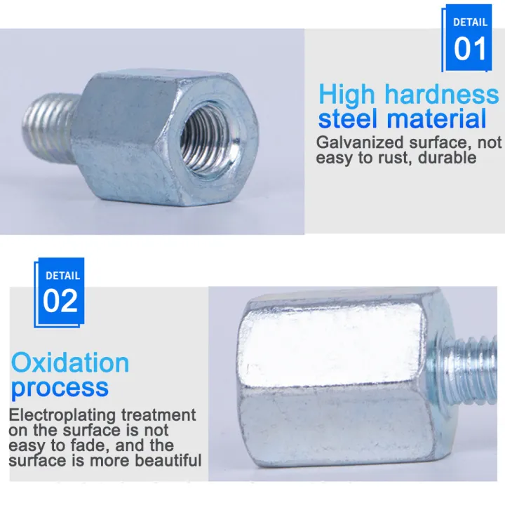 1pc%20Motorcycle%20Mirror%20Adapters%20M10%2010MM%20M8%208MM%20Black%20Silver%20Steel%20Metal%20Screw%20Adapter%20Rearview%20Mirrors%20Conversion%20Bolt%20Thread%20-%20Image%202