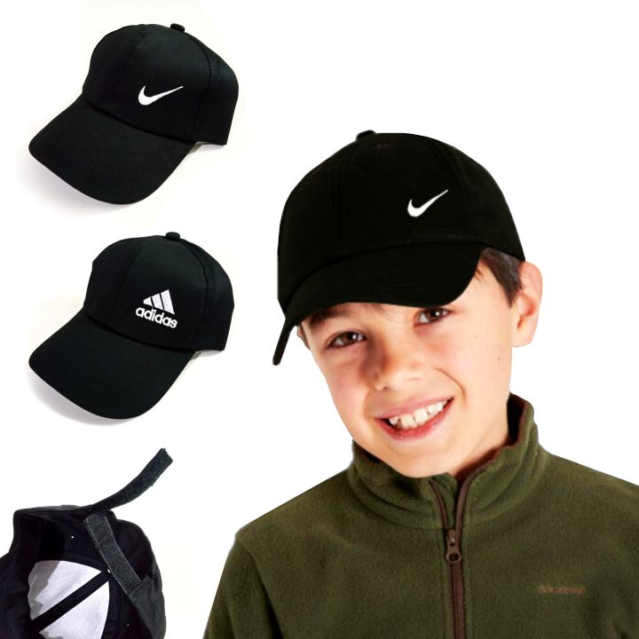 Kids Hat Kids Baseball Cap Adjustable Kids Hats Sun Visor Hat & Caps Unisex Plain Black Cap Hat For Kids