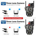6K 12MP HD 4G SIM PTZ Camera Outdoor Triple Lens Triple Screen Security Mobile AI Auto Tracking CCTV Audio Video Surveillance. 
