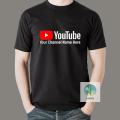 Unisex Customizable YouTube Channel T-shirt Cotton Crew Neck Short Sleeve Tshirt For Men Women. 