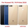 Back Cover For Huawei Y6 2018 Y6 Prime 2018 Cover Panel Rear Door Housing Case Replacement With Camera Lens+Side Key. 