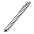 Gem Checking Pen Torch White Colour ( factory direct sale mini led Medical stainless steel flashlight Pocket Clip penlight for Nursing Students Doctors sliver Stainless Steel Body ) Free Batteries. 