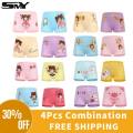 SMY 4 Pcs/Set Clearance Special Soft Cotton Kids Girls Underwear Pretty Petticoat Princess Pattern Girls Panties For 2-12 Years Old. 