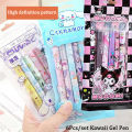6Pcs/Set Cute Sanrio Kuromi 0.5mm Gel Pens Set Kawaii Press Gel Pen Cartoon School Hello Kitty Student Stationery Supplies Gift. 