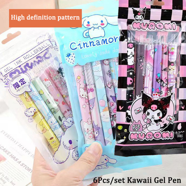 6Pcs/Set%20Cute%20Sanrio%20Kuromi%200.5mm%20Gel%20Pens%20Set%20Kawaii%20Press%20Gel%20Pen%20Cartoon%20School%20Hello%20Kitty%20Student%20Stationery%20Supplies%20Gift%20-%20Image%203
