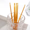 5pcs Weave Craft Sweater Knitting Metal Handle Craft Needles Golden Alumina Double End Crochet Hook Knitting Needle Set. 