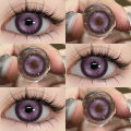 👍 UYAAI 1Pair Purple Colored Contact Lenses For Eyes Natural Yearly Makeup Fashion Purple Series Party New Style Gloss Eyes Violet. 