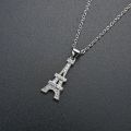 LIVVY Silver Color Eiffel Tower Shape Pendant Clavicle Chain Necklace Charm Exquisite Engagement Jewelry For Women New. 